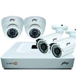 Godrej SeeThru Full HD CCTV Camera Kit without Hard Disk, Godrej1MP2DOME2BULLET